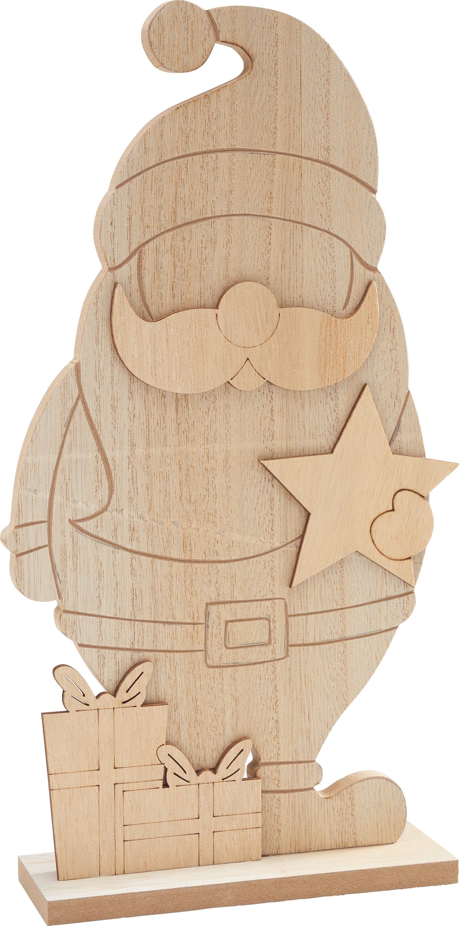 VBS Dekoobjekt Stehfigur Weihnachtsmann, 16,5 cm x 31 cm