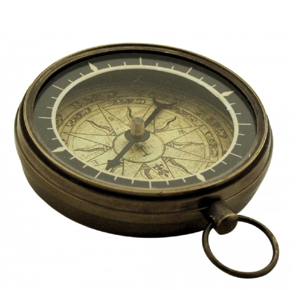 Linoows Dekoobjekt Kompass, maritimer Kompass, Tischkompass, Reproduktion Kartentisch