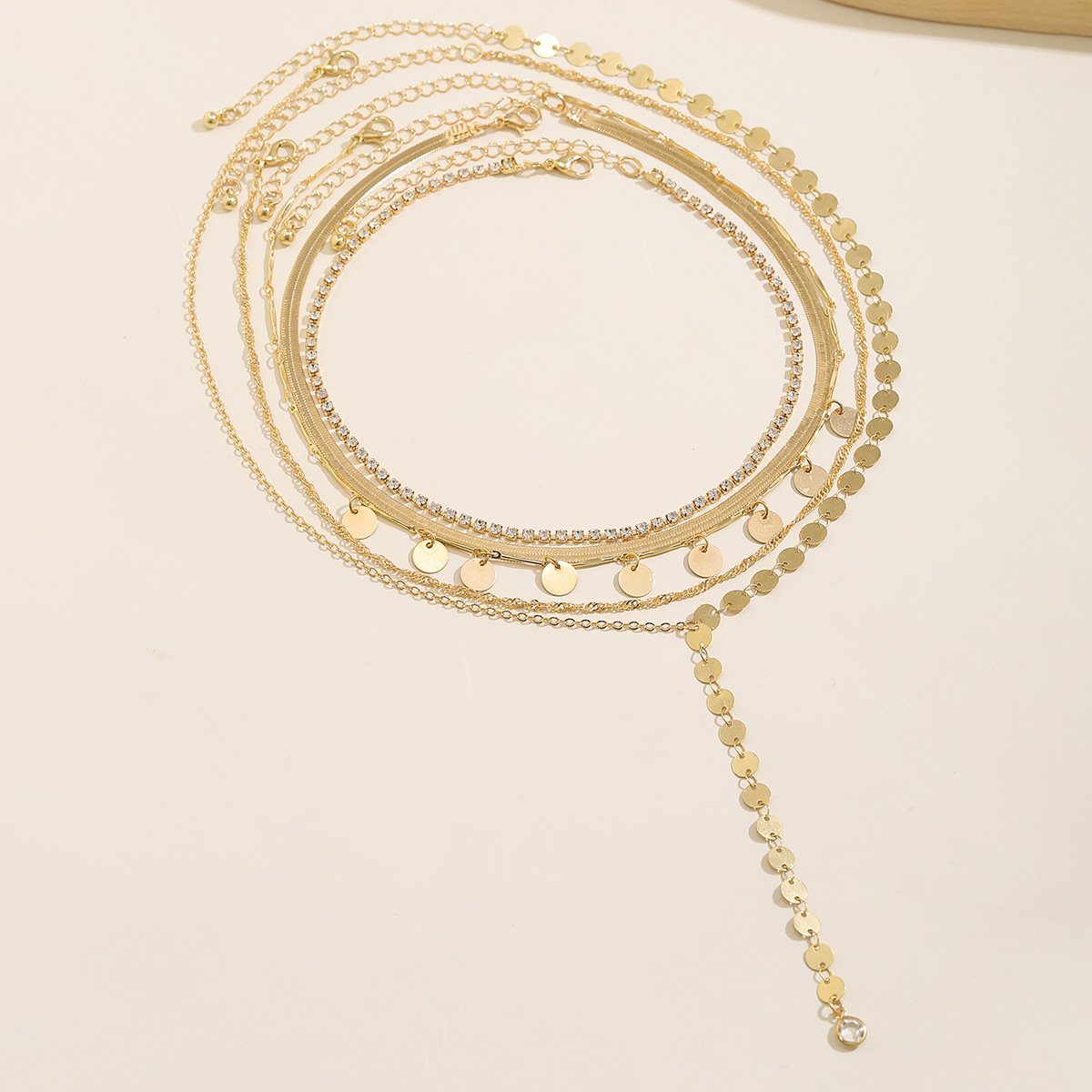 Aatrx Ketten-Set Schlichte Halskette, vielseitige mehrschichtige Halskette für Damen (1-tlg)
