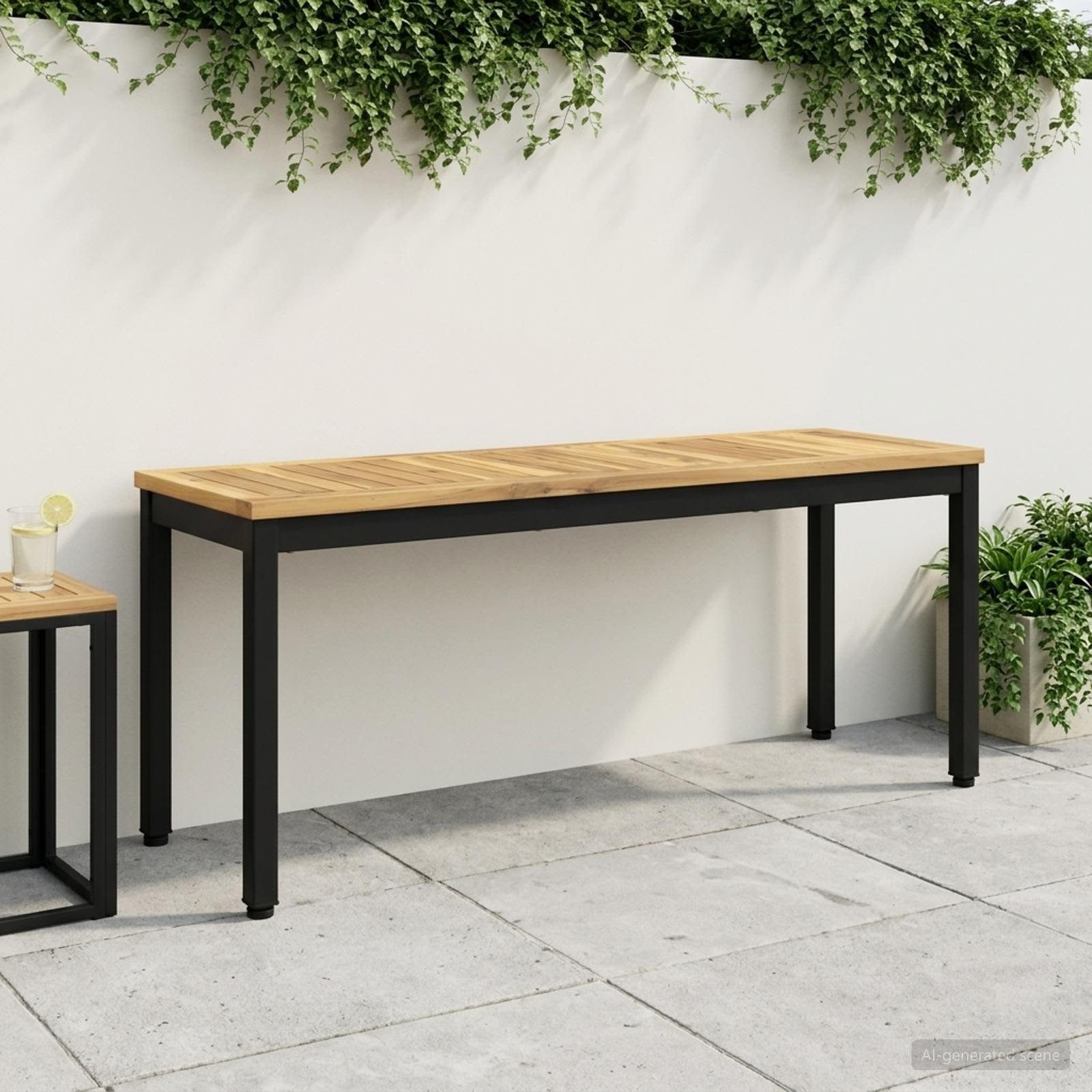 vidaXL Gartenbank Gartenbank 108,5 x 35 x 45 cm Massivholz Rechtwinklig (1-St)