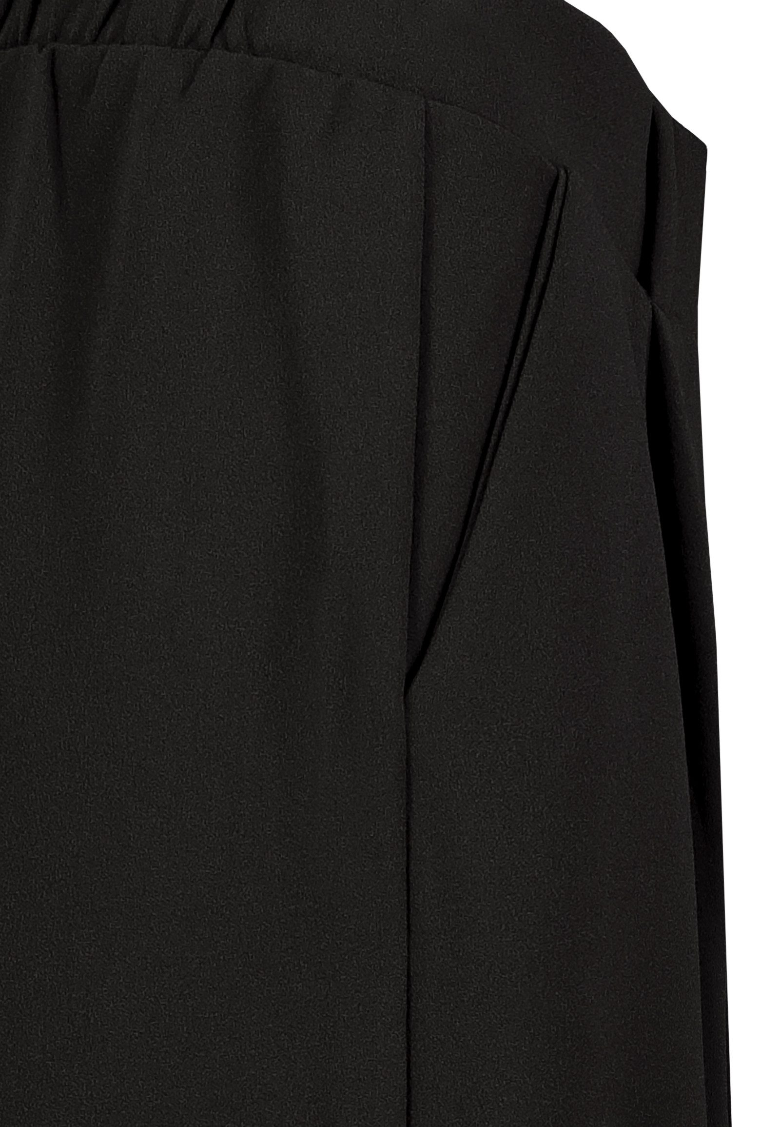 SUBLEVEL Stoffhose Damen Wide Leg Bundfaltenhose weites Bein, elastischer Bund, Scuba Crepe Jersey