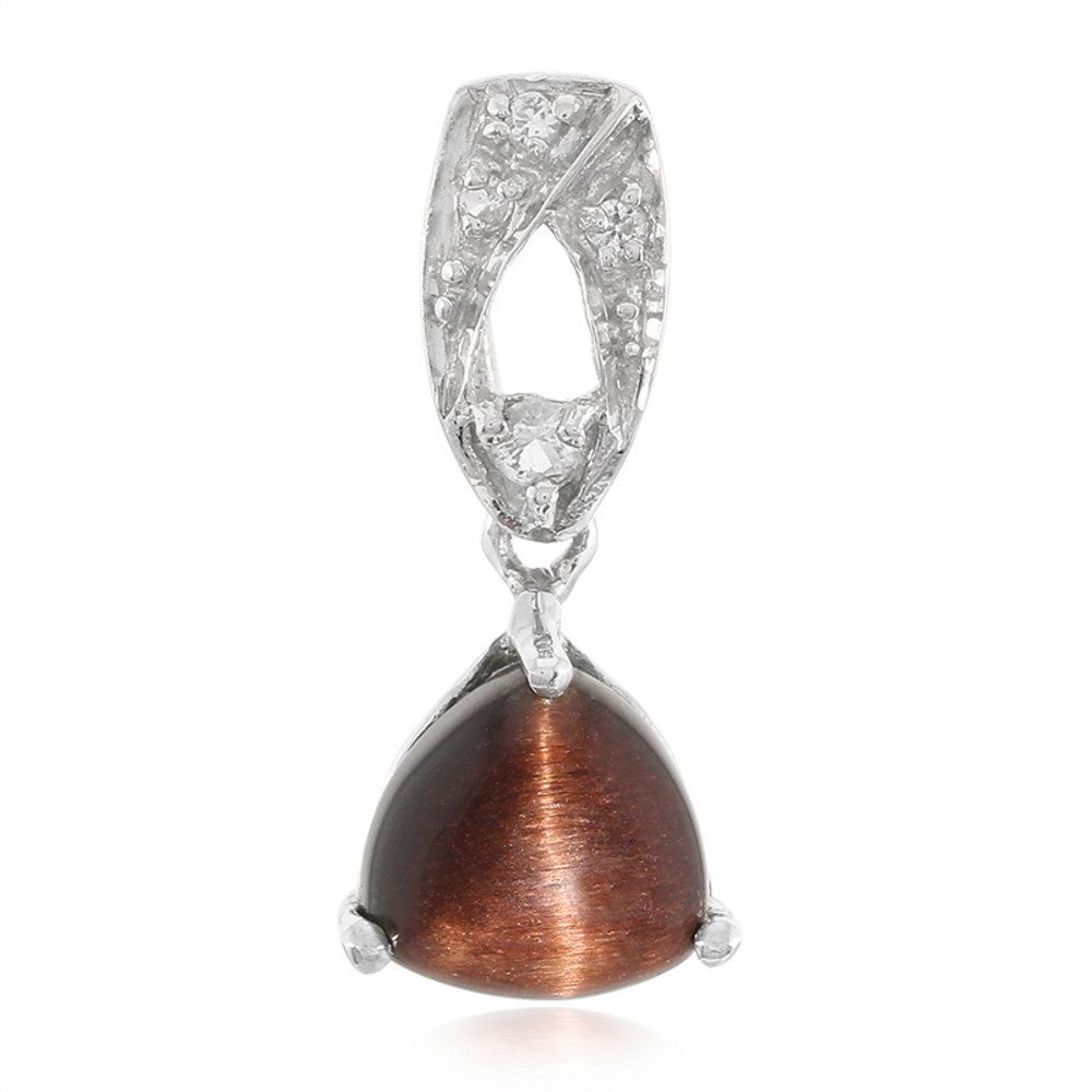 Cavill Kettenanhänger Roter Tigerauge Anhänger 1,55 ct, 925 Silber, weiße Topase (1-tlg)