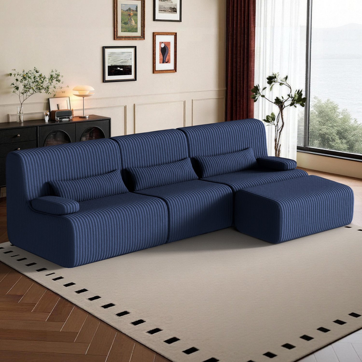 Lexzurn Ecksofa Ecksofa mit Schlaffunktion L-Form, Sofa günstig online kaufen