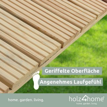 holz4home Holzfliesen Holz Fliese Aus Kiefernholz I 95x95 cm I Witterungsbeständig