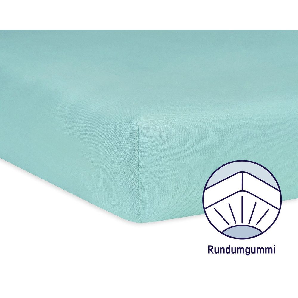 Babymöbel-Set Babybett Spannbettlaken - Jersey - mint - Farbe mint