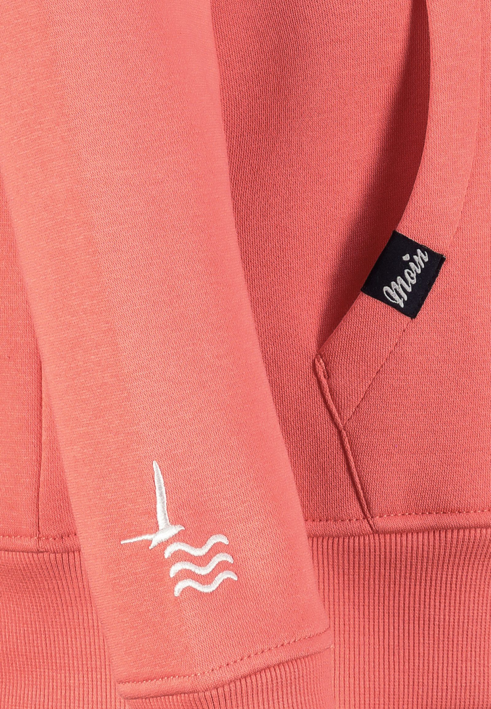 Eight2Nine Kapuzenpullover Damen Küstenhoodie bestickt Sweater, Kapuzensweatshirt mit Kängurutasche, mit Kapuze