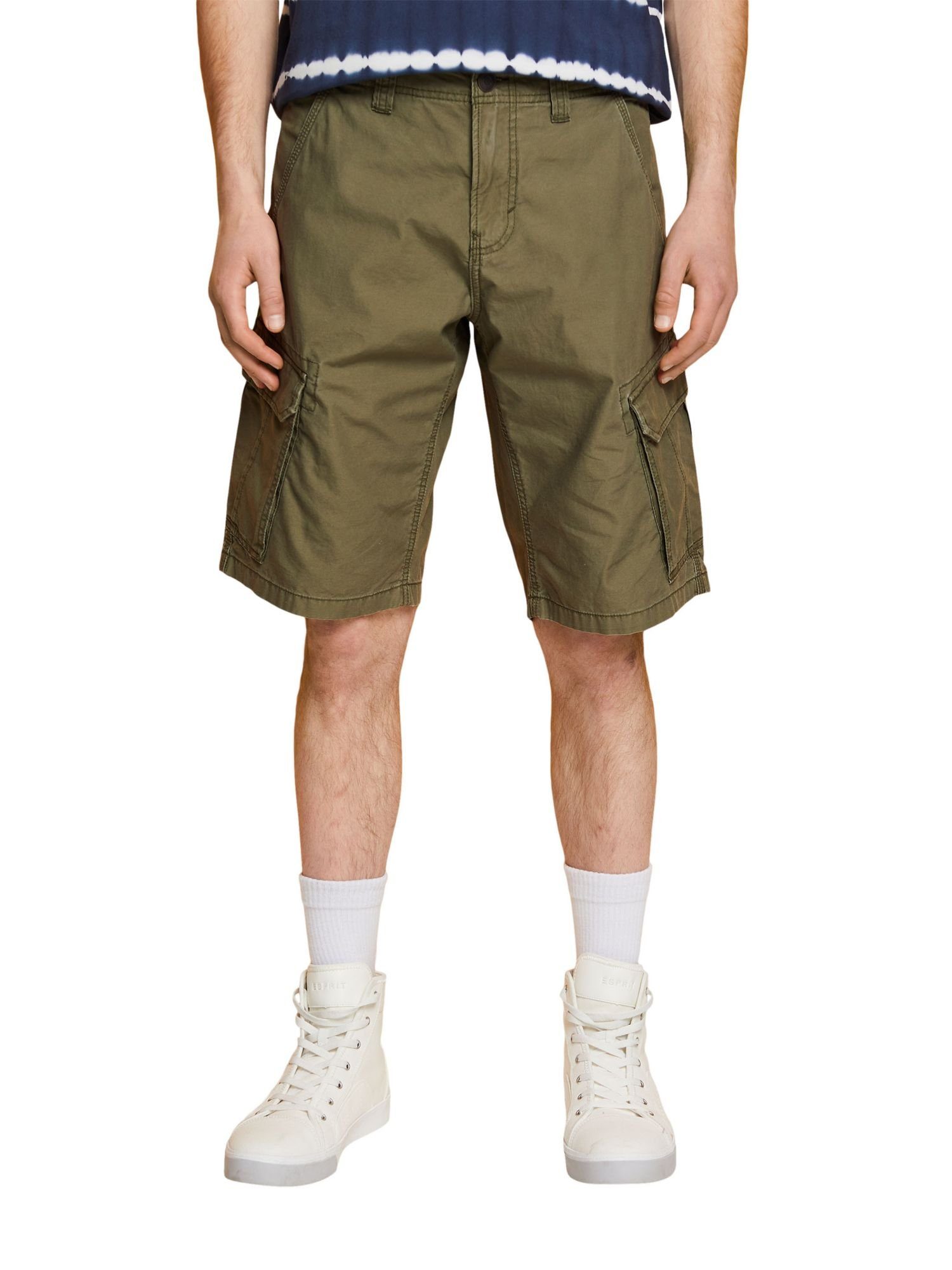 Esprit Shorts (1-tlg) Cargoshorts, 100% DARK Baumwolle KHAKI