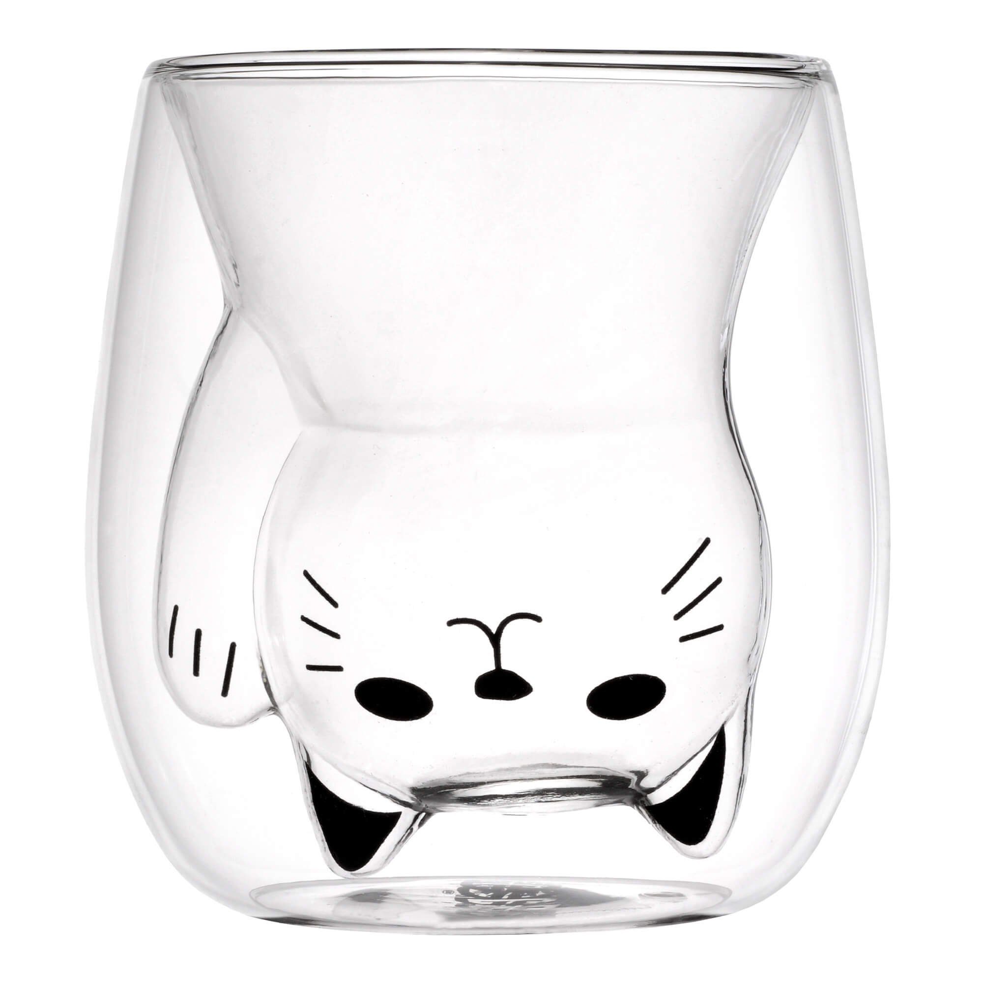 GRÄWE Glas GRÄWE Doppelwandige-Thermogläser, 190ml, 2er Set, Motiv Katze, Glas – Bild 5 von 5
