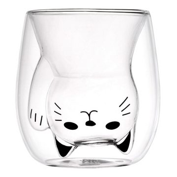 GRÄWE Glas GRÄWE Doppelwandige-Thermogläser, 190ml, 2er Set, Motiv Katze, Glas