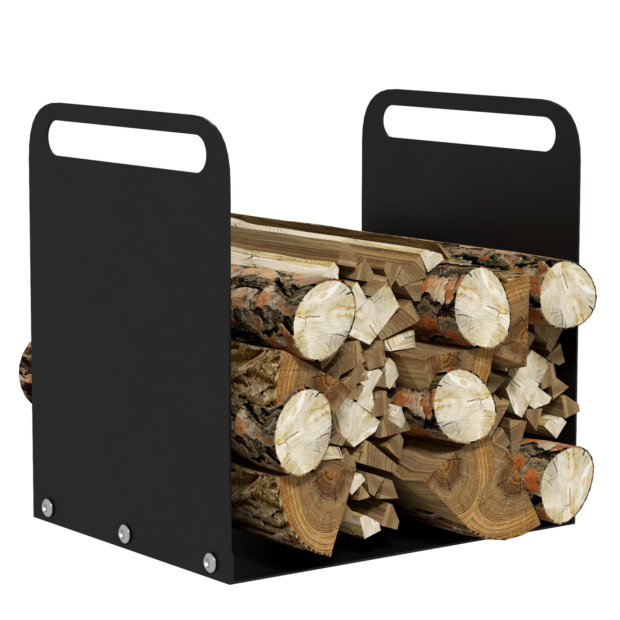 Outsunny Kaminholzregal mit Griffe, BxTxH:36.5x30x90 cm, (Feuerholzregal, 1 günstig online kaufen