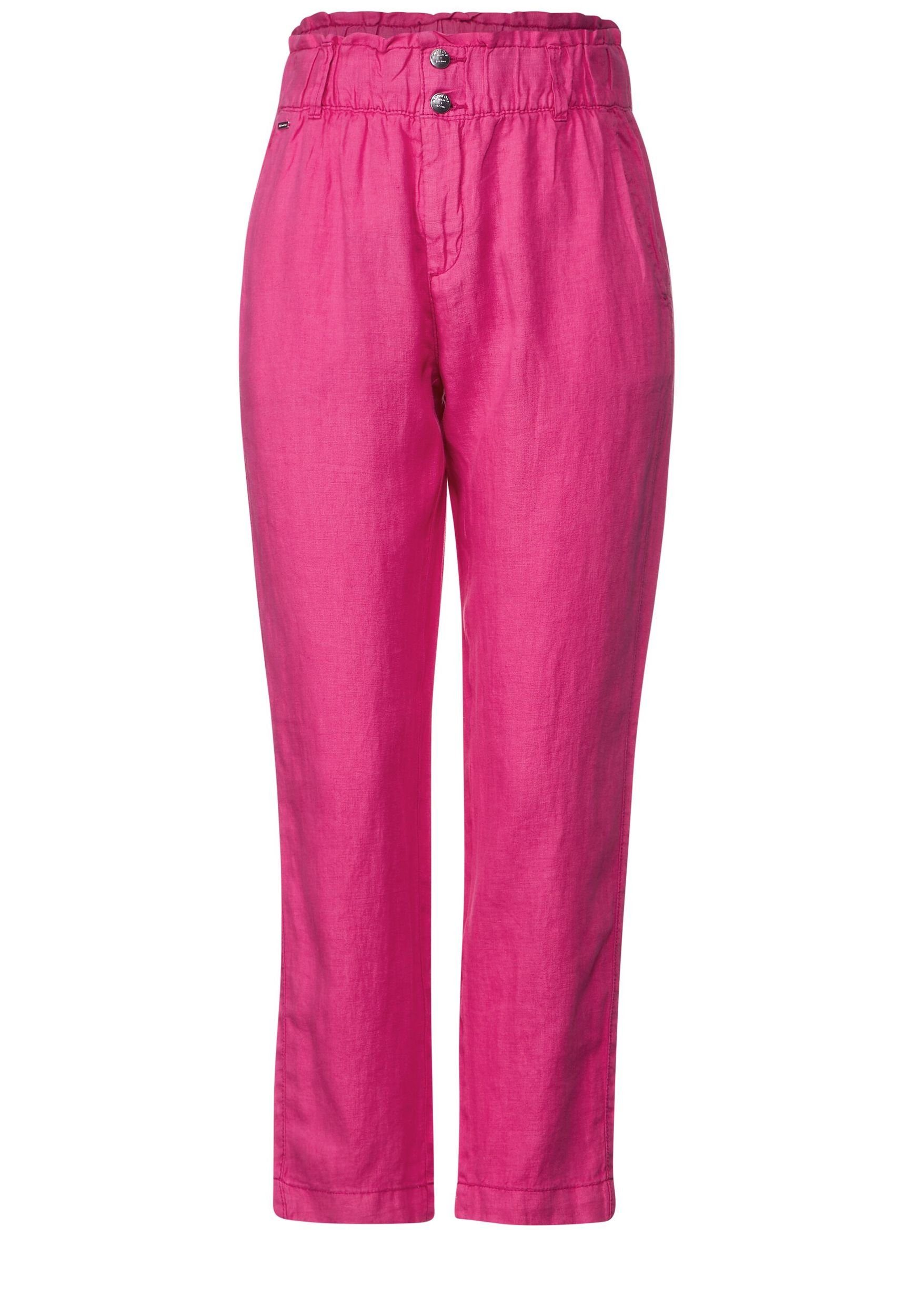 oasis ONE Stoffhose Fit Loose Leinenhose pink STREET