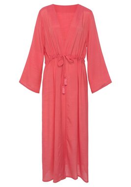 LASCANA Strandkleid im Kimono-Style zum Binden, langärmliges Sommerkleid, Kaftan