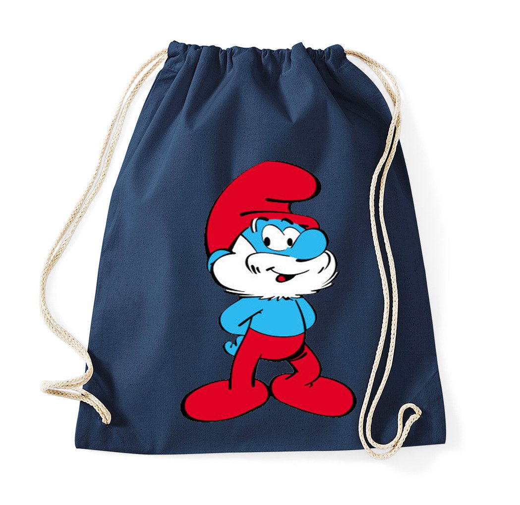 Turnbeutel PapaSchlumpf Turnbeutel Print Kultfigur Comic Retro Tasche