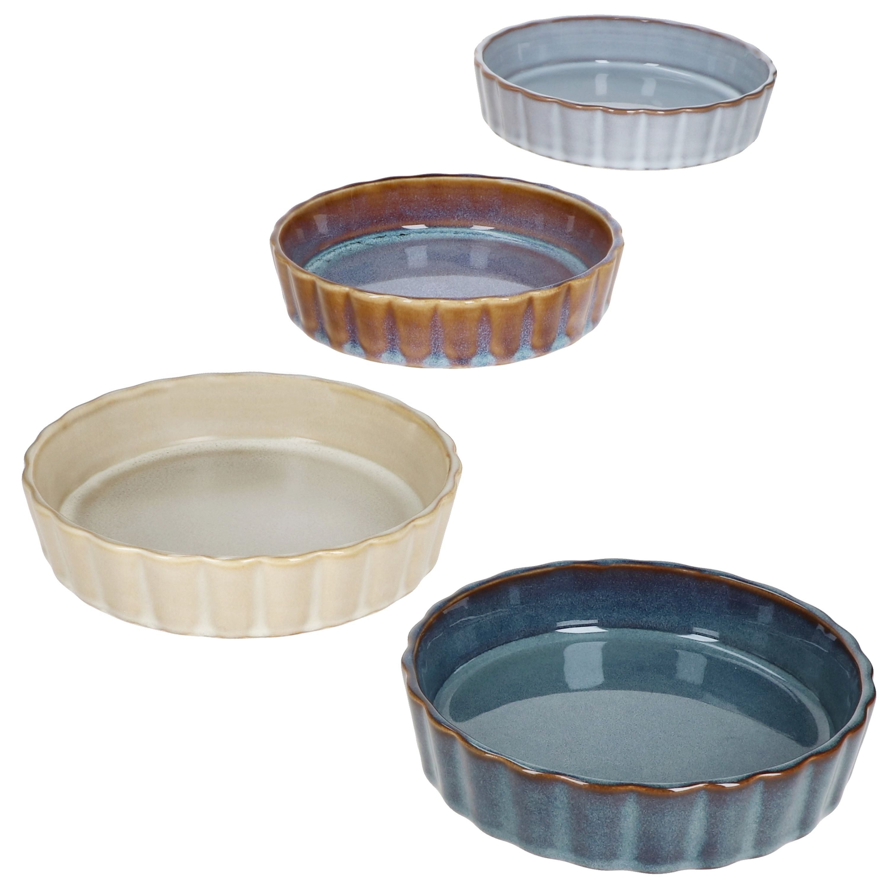 MamboCat Auflaufform MamboCat 4er Set Gustos Crème Brûlée Schälchen Steingut Quiche Dessert, Steingut – Bild 2 von 5