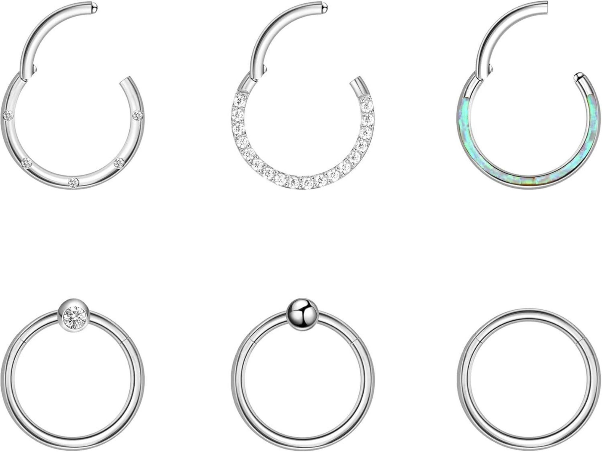 Set Da 6 Spirali Per Piercing Labbra In Acciaio Chirurgico – Multicolore HAN-SEN