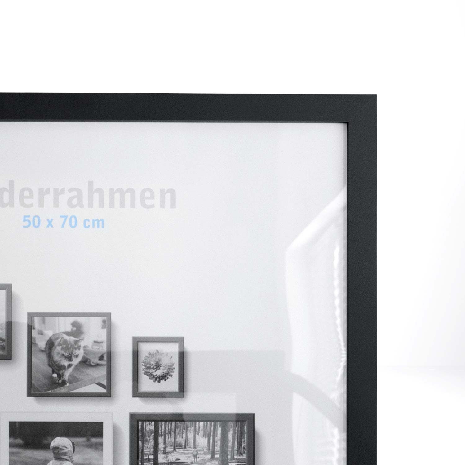 M MERCEO Bilderrahmen, (1 St), Moderner Bilderrahmen aus MDF 50x70cm-1x schwarz inkl. Acrylglasschutz
