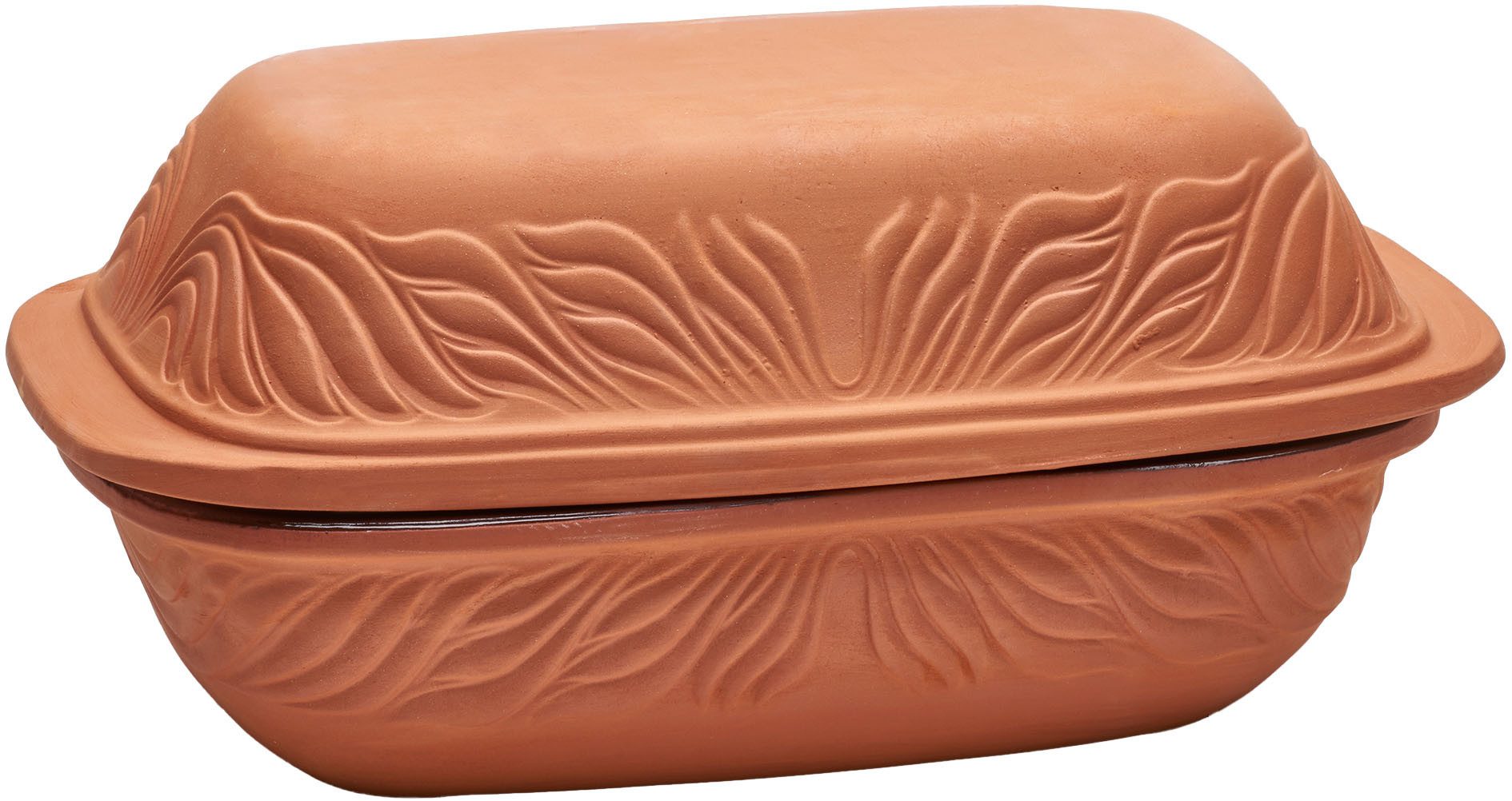 van Well Bräter Tonbräter, Ton (1-tlg), handgefertigt, natürlicher Ton, gleichmäßige Hitzeverteilung