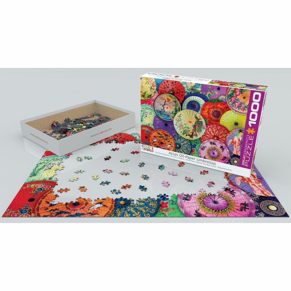 Ölpapierschirme, Asiatische Puzzle 1000 Puzzleteile EUROGRAPHICS