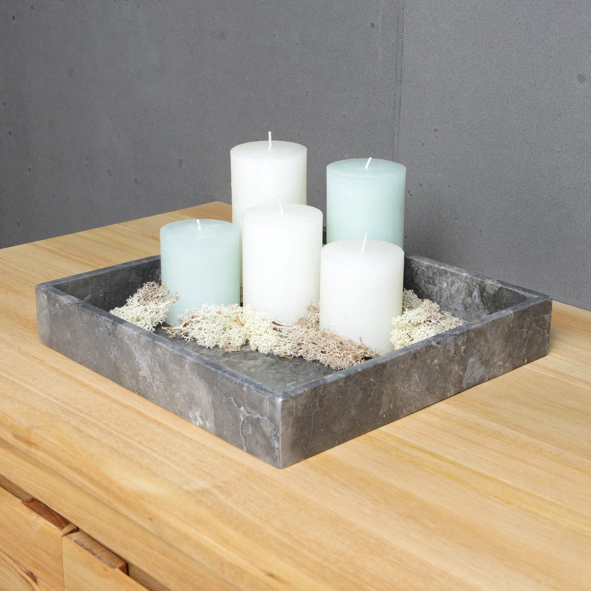 wohnfreuden Dekotablett Marmor Tablett 30 cm grau quadratisch, 33000 günstig online kaufen