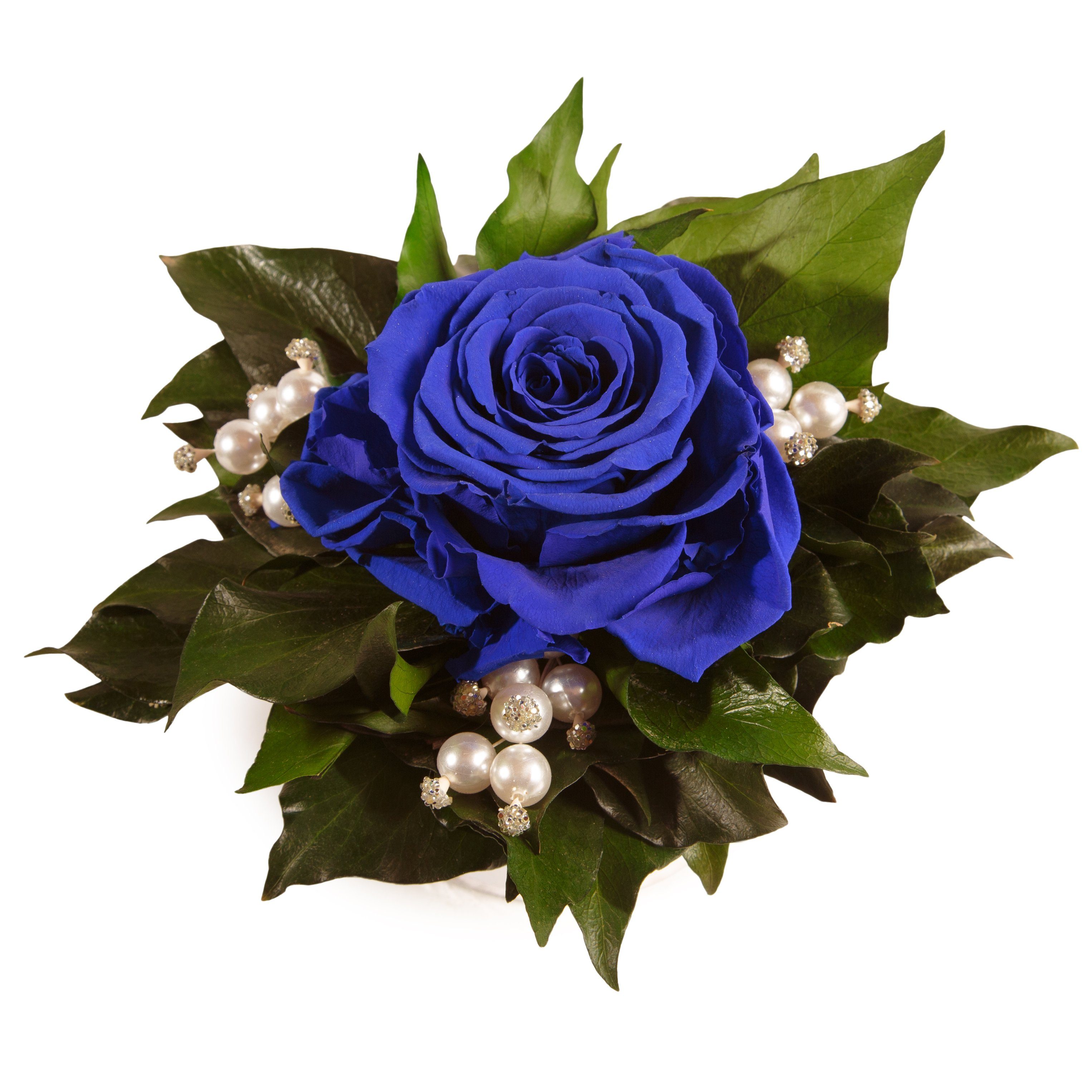 Kunstblume Infinity Rosenbox Diamonds and Pearls 1 infinity Rose Rose, ROSEMARIE SCHULZ Heidelberg, Höhe 10 cm, echte Blume die lange hält, Made in Germany