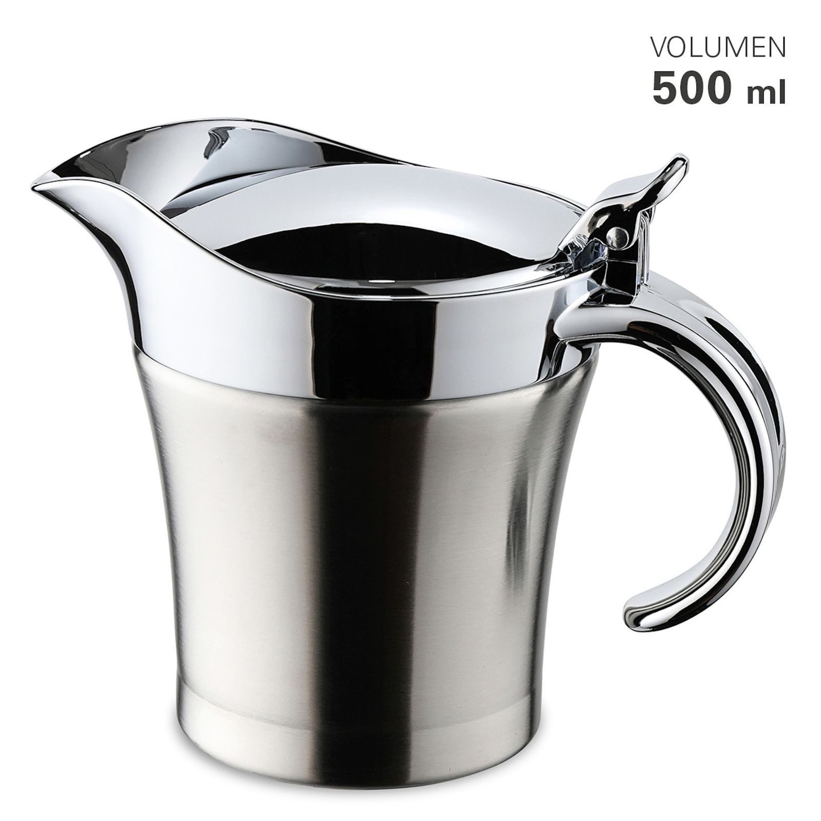 Gravidus Sauciere Edelstahl Thermo Sauciere 500ml mit Klappdeckel
