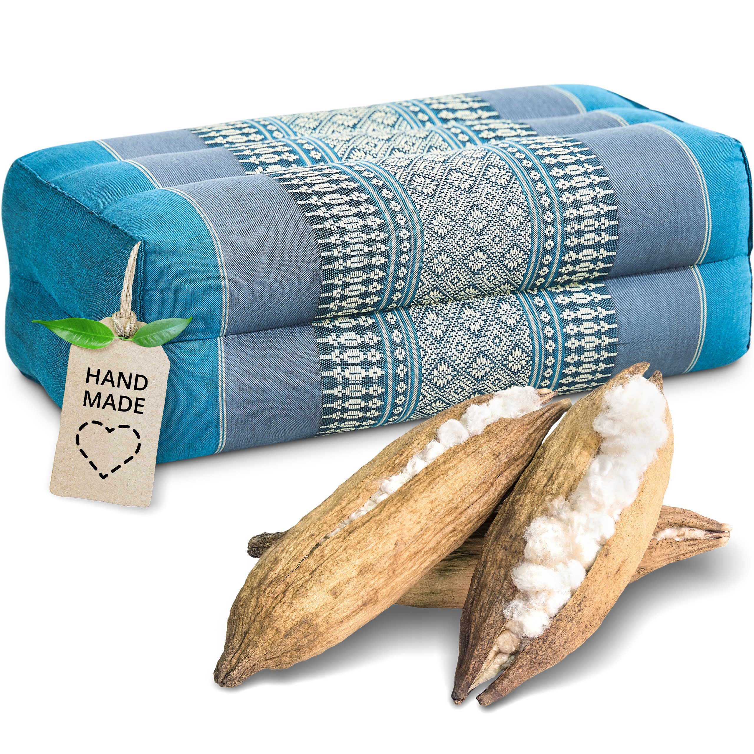 livasia Stützkissen Yogakissen (Classic) vegan und handgefertigt, 17x34x12cm, Kapok