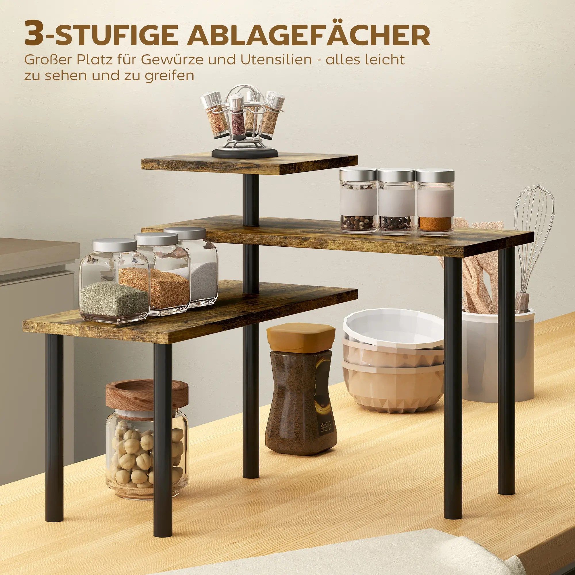 BlingBin Küchenregal Drehbares Küchenregal mit 3 günstig online kaufen
