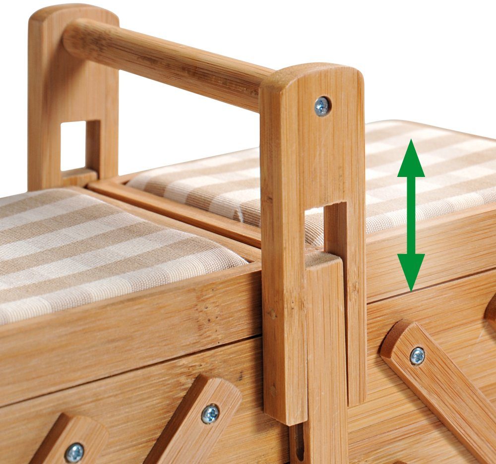KESPER® Nähkästchen mit 6 Fächern und 2 Nadelkissen (1 St), FSC®-zertifizierter Bambus – Bild 4 von 5