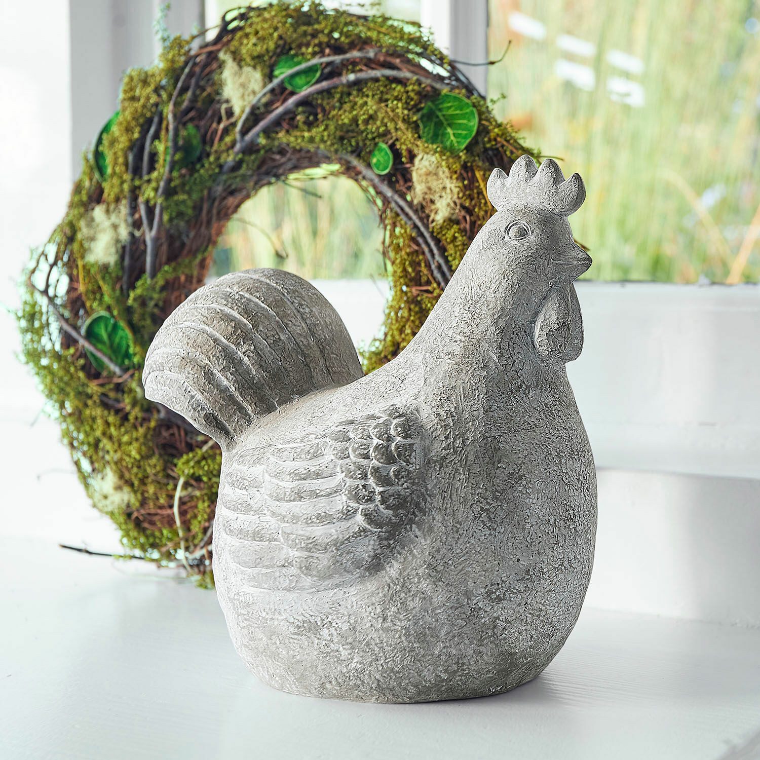 Mirabeau Osterfigur Deko-Henne Roselique grau/beige günstig online kaufen