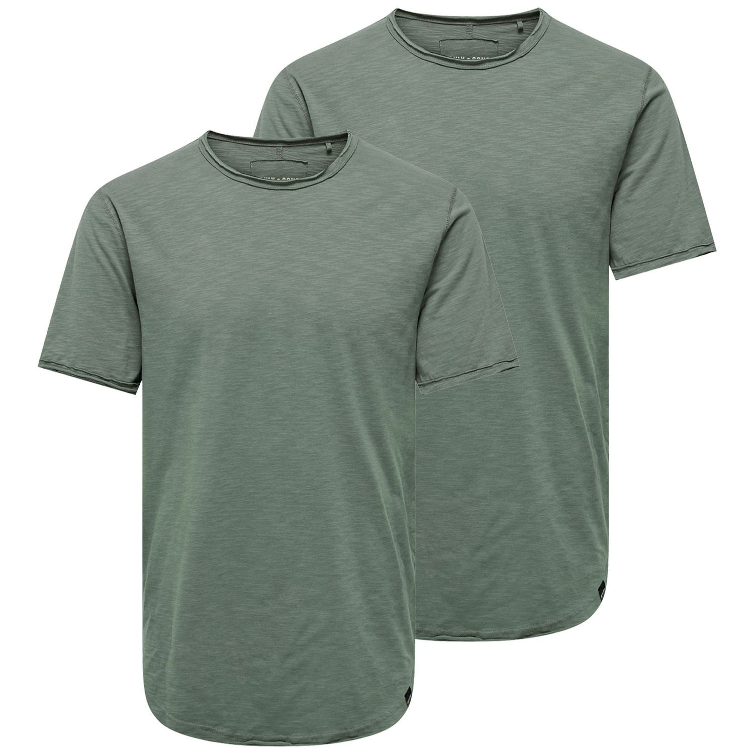 ONLY & SONS T-Shirt ONSBENNE (Set) zeitloses T-Shirt mit Overdye-Färbung für einen gewaschenen Used-Look