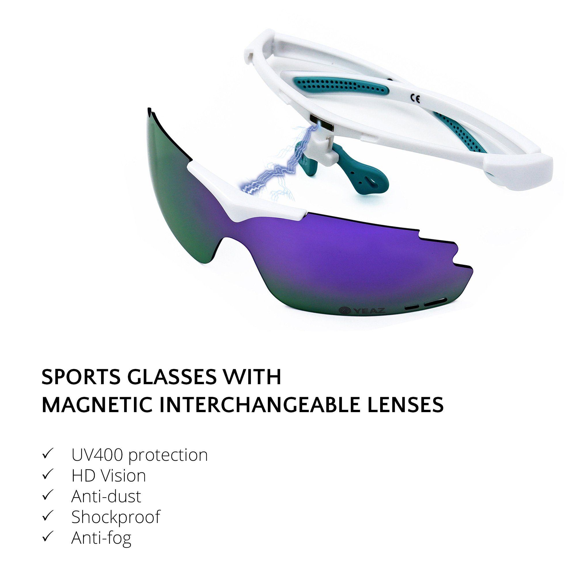 magnet-sport-sonnenbrille, Sportbrille SUNUP mit set Sport-Sonnenbrille Magnetsystem YEAZ
