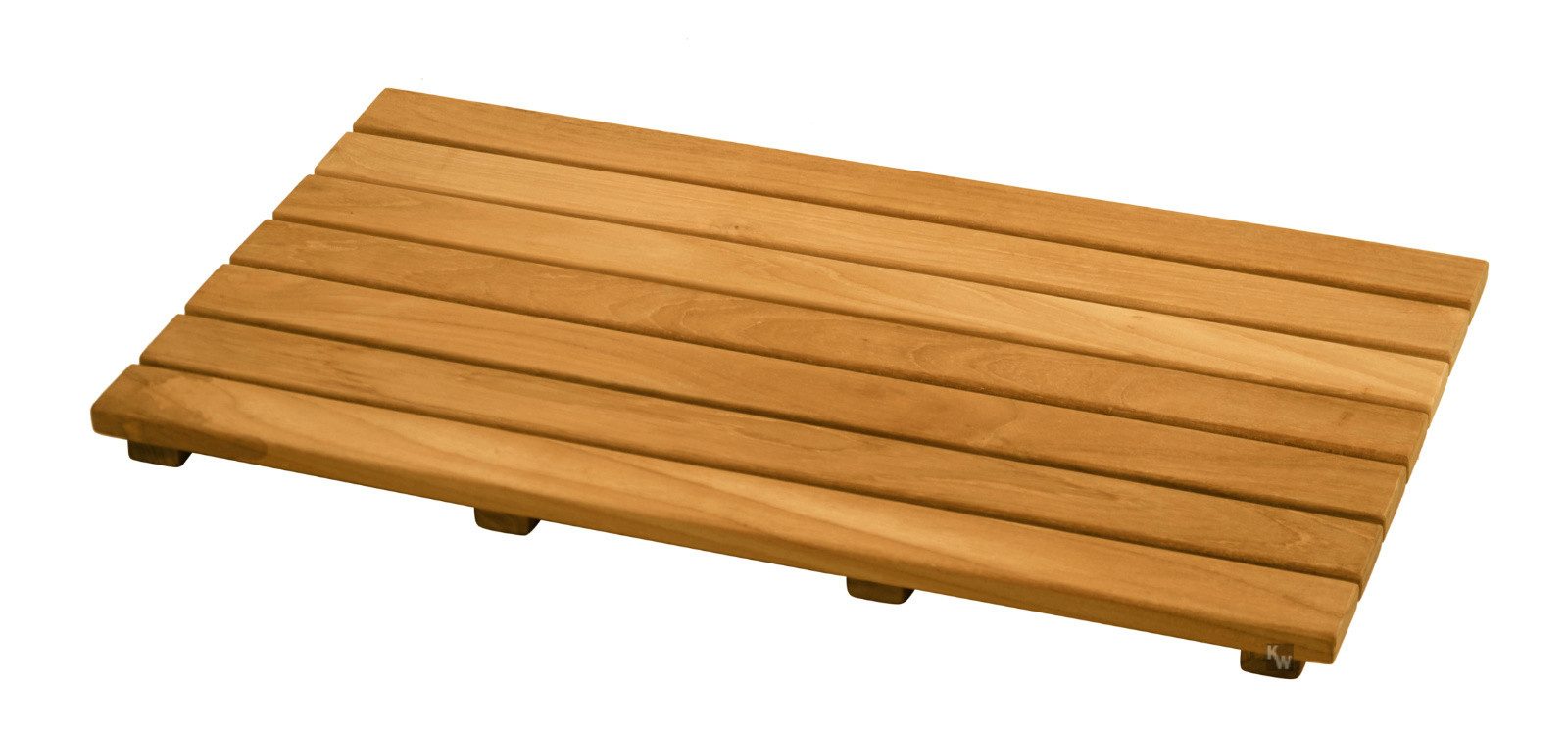 Kai Wiechmann Badematte Bad Fußmatte Holz Milo, schnell trocknend, strapazierfähig, pflegeleicht, hygienisch, antibakteriell, naturbelassen, Holz, Premium Duschvorleger aus Teakholz