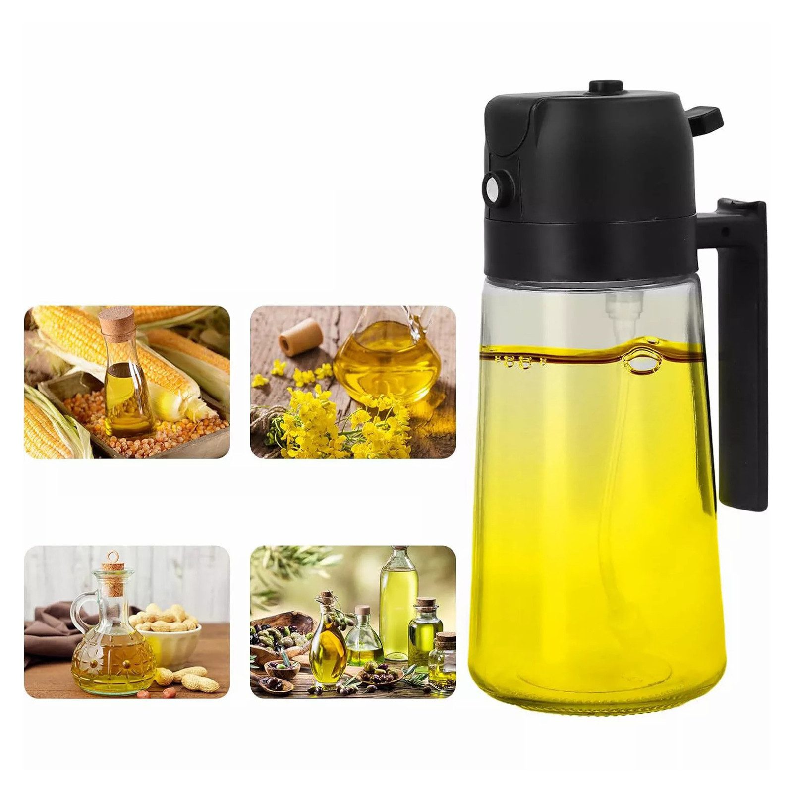 Ölspender 470ml Ölsprüher Olivenöl Flasche Sprühflasche