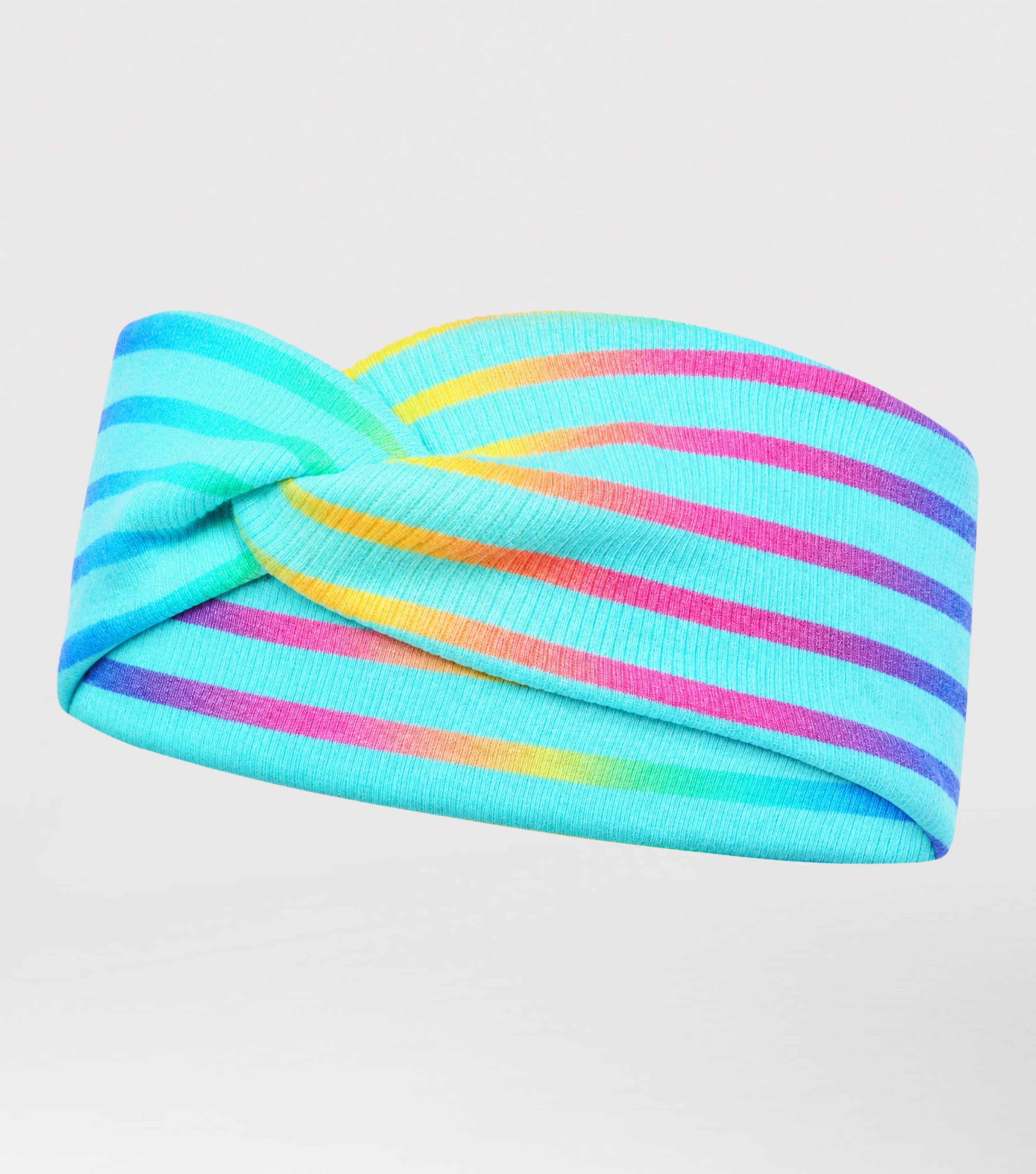 coolismo Kleid & Haarband Shirtkleid Regenbogenfisch-Print & Haarband gestreift (Set, 2-tlg., Kleid & Haarband) niedliches Design, Baumwolle