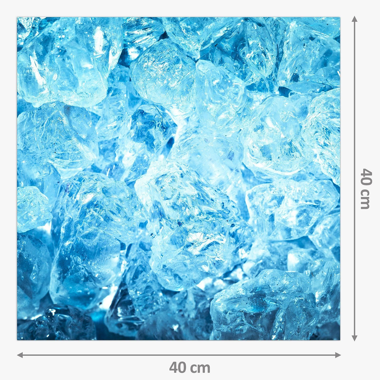 Spritzschutz Eiswürfel Glas Glänzende Küchenrückwand Primedeco