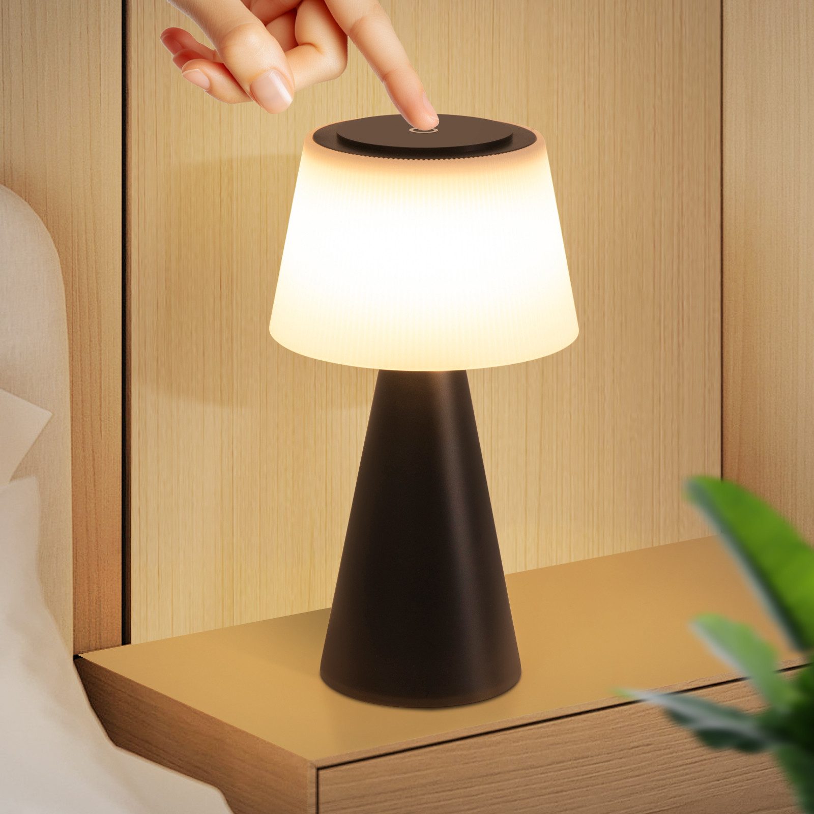 LED Tischleuchte Kabellos 3600mhA Dimmbar Tischlampe Modern Wohnzimmer Batterie