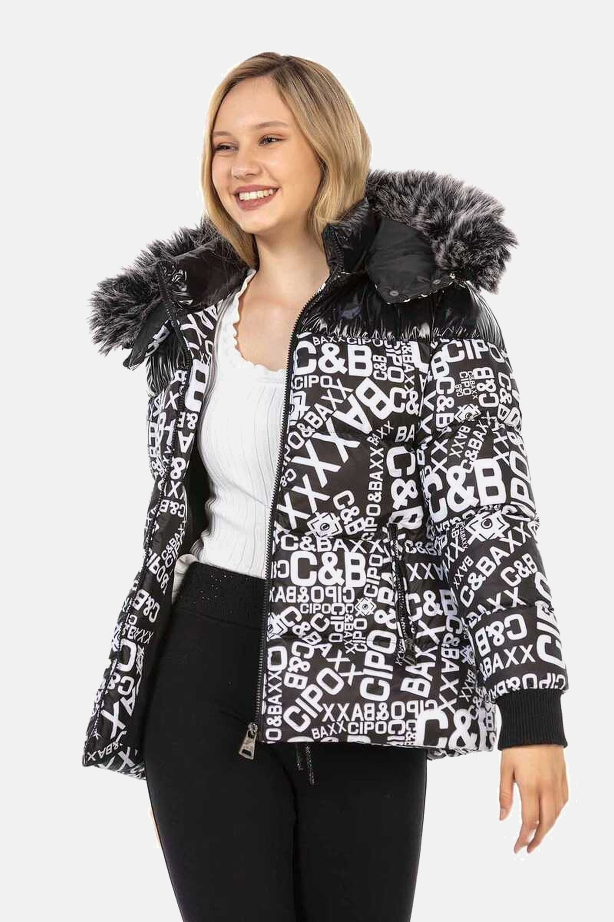 Cipo & Baxx Winterjacke Jacken mit modischem Allover-Print, WM129