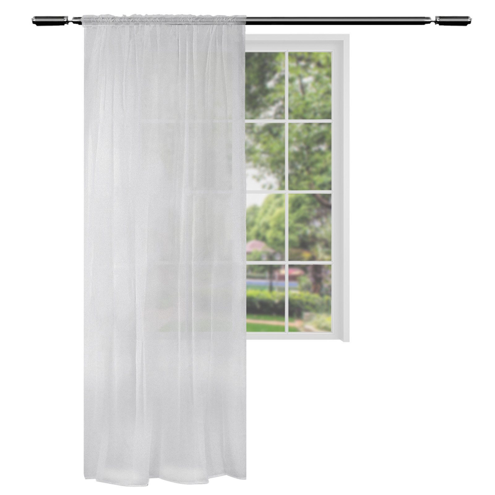 Woltu Gardine (1 St), Kräuselband, halbtransparent, mit Kräuselband Leinen günstig online kaufen