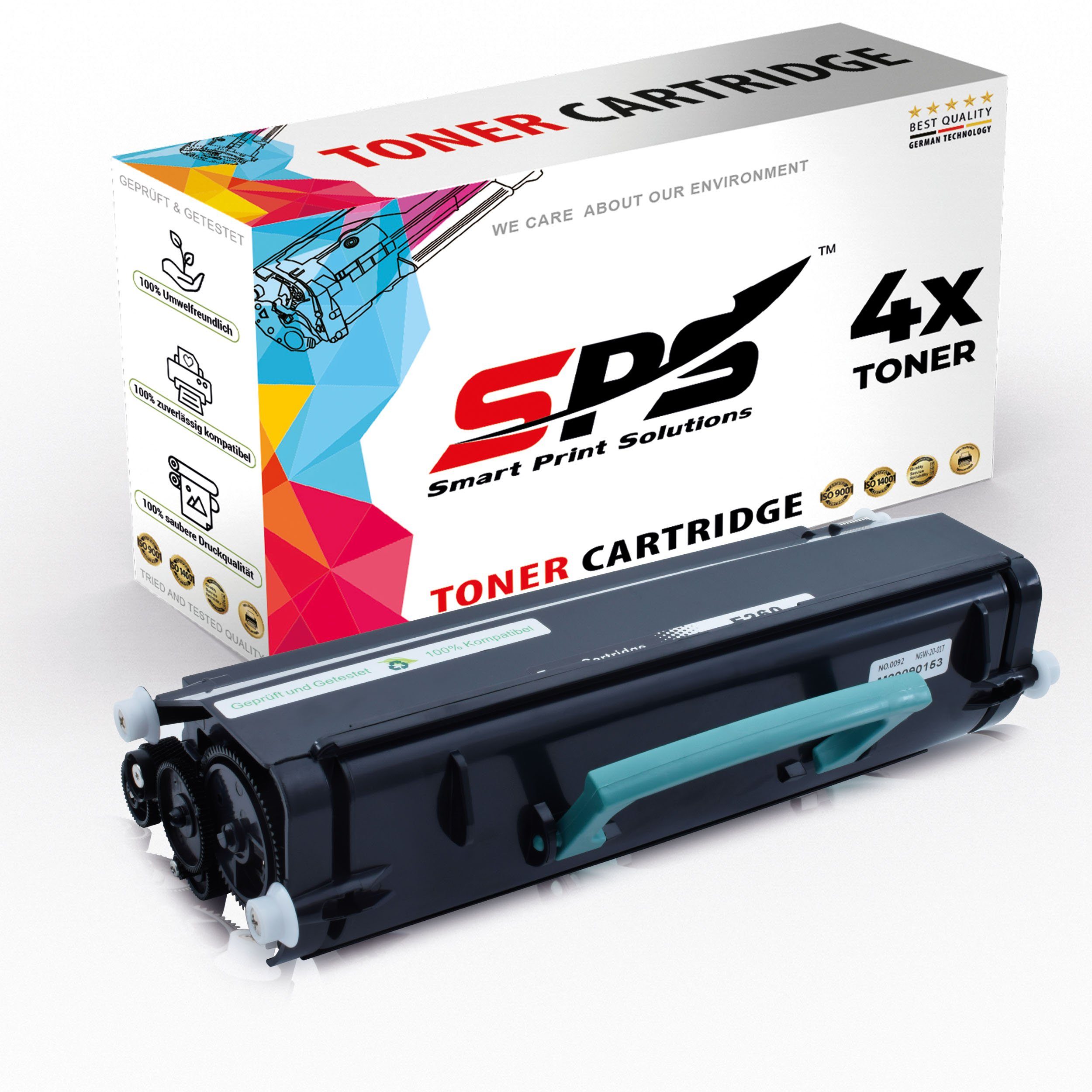 SPS Tonerkartusche Kompatibel für Lexmark E460DW E260A21E, (4er Pack) | Tonerpatronen