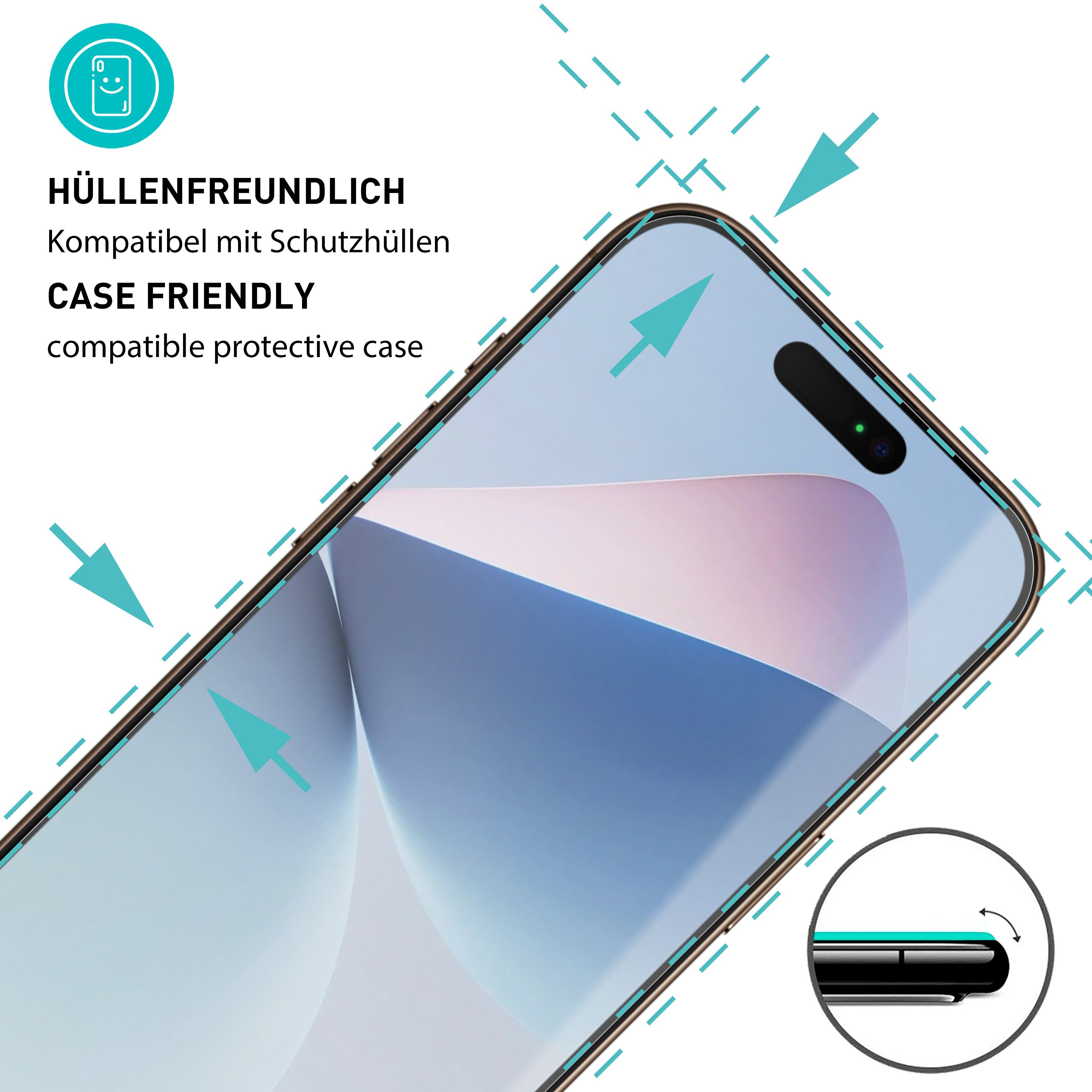 smartect Displayschutzglas Schutzglas Panzerfolie Klar für Apple iPhone 17, Set, 3 Stück, Schutzfolie Glasschutz Bildschirm