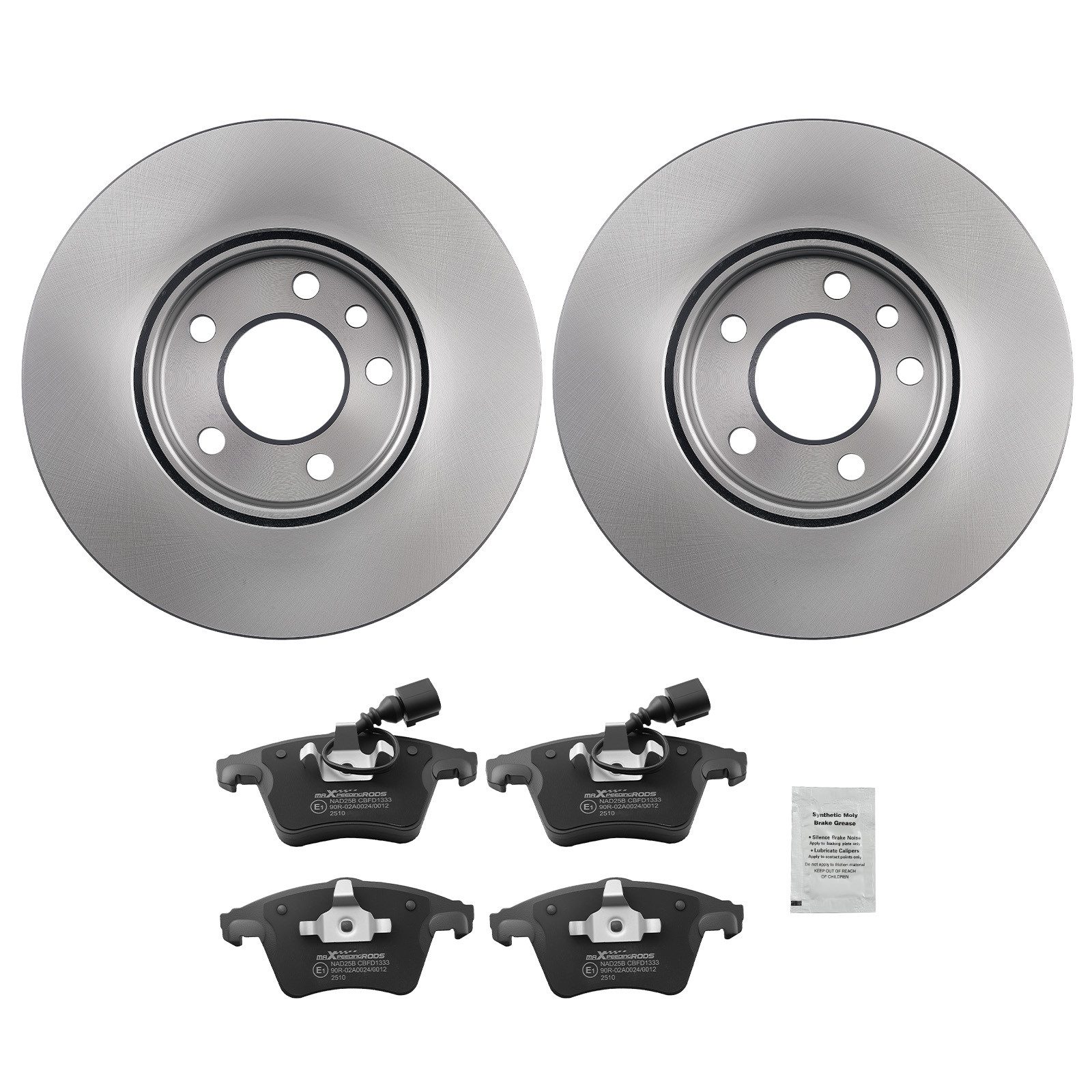 maXpeedingrods Bremsbelag, Bremsscheiben Beläge Vorne For VW T5T6 Transporter Caravelle Multivan