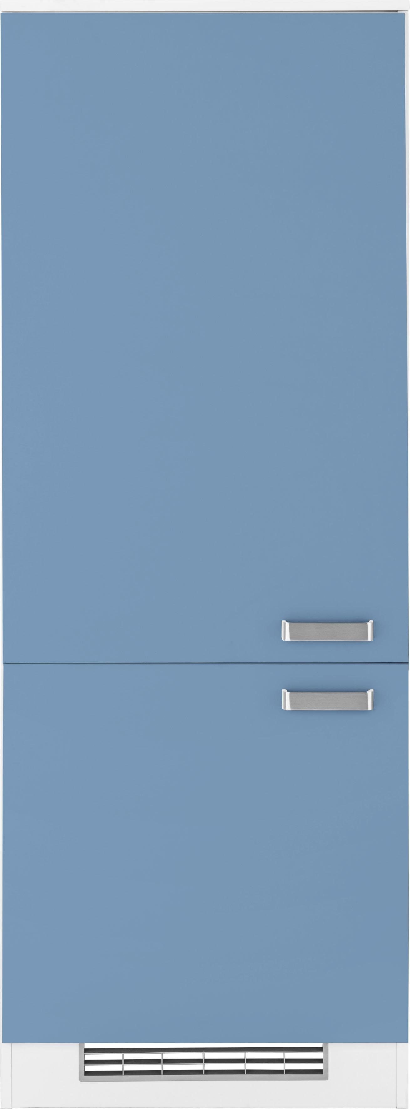 wiho Küchen Kühlumbauschrank Husum 60 cm breit himmelblau/weiß
