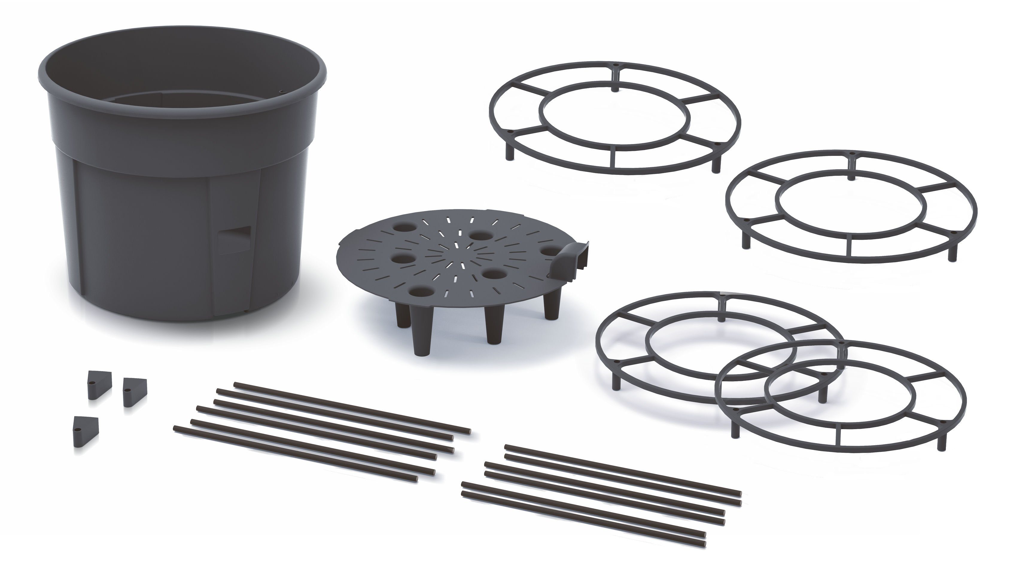 Spetebo Blumentopf Tomaten Pflanz Topf m. Rankhilfe - 153x29 cm (Stück, 1 St., Rankhilfe), Anwuchshilfe mit integriertem Bewässerungsboden