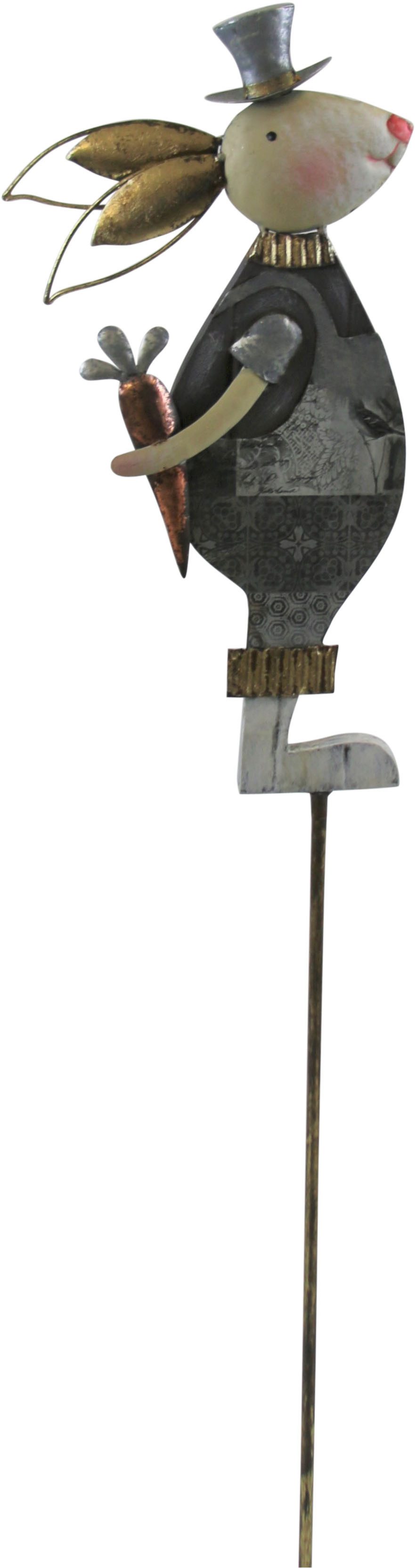 AM Design Dekofigur Osterdeko "Hasenfrau", Gartenstecker aus Metall