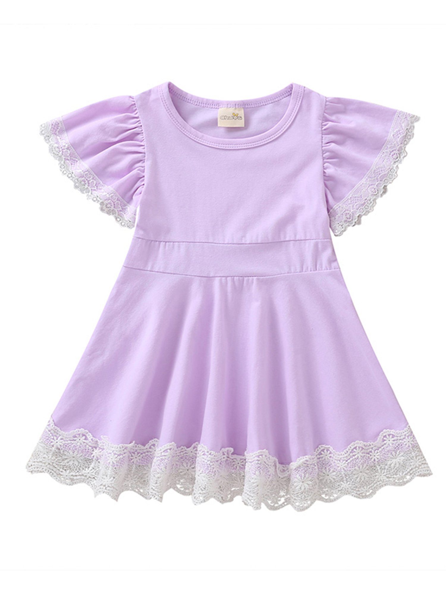 Kinder Mädchen (Gr. 50 - 92) LAPA A-Linien-Kleid LAPA Kleid für Mädchen, Blumenmuster, süßes Kleid