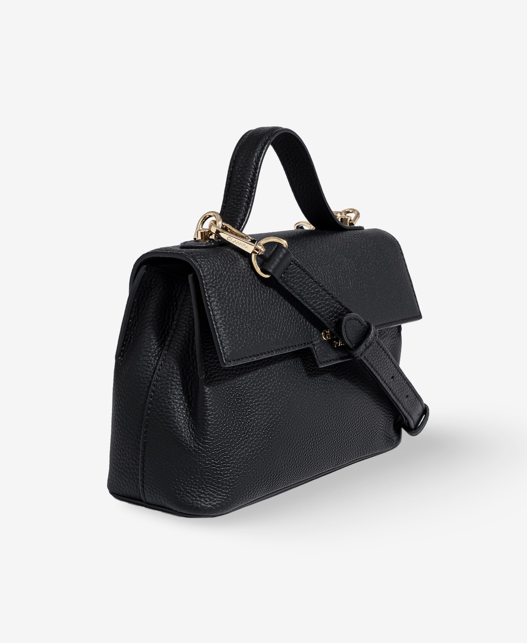 GLAMIRA Umhängetasche GoAnywhere Schwarze Umhängetasche (1-tlg), echt Leder, mit geräumigem Hauptfach