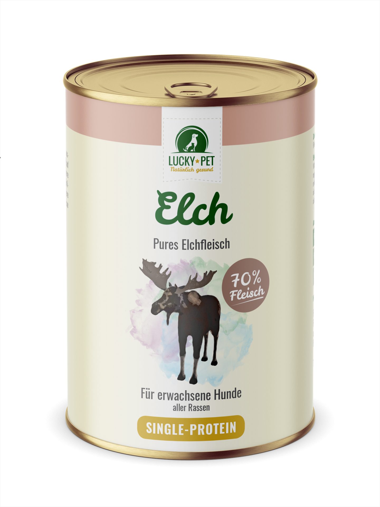 Lucky-Pet Pures Elchfleisch 800 g, Nassfutter für: Hunde