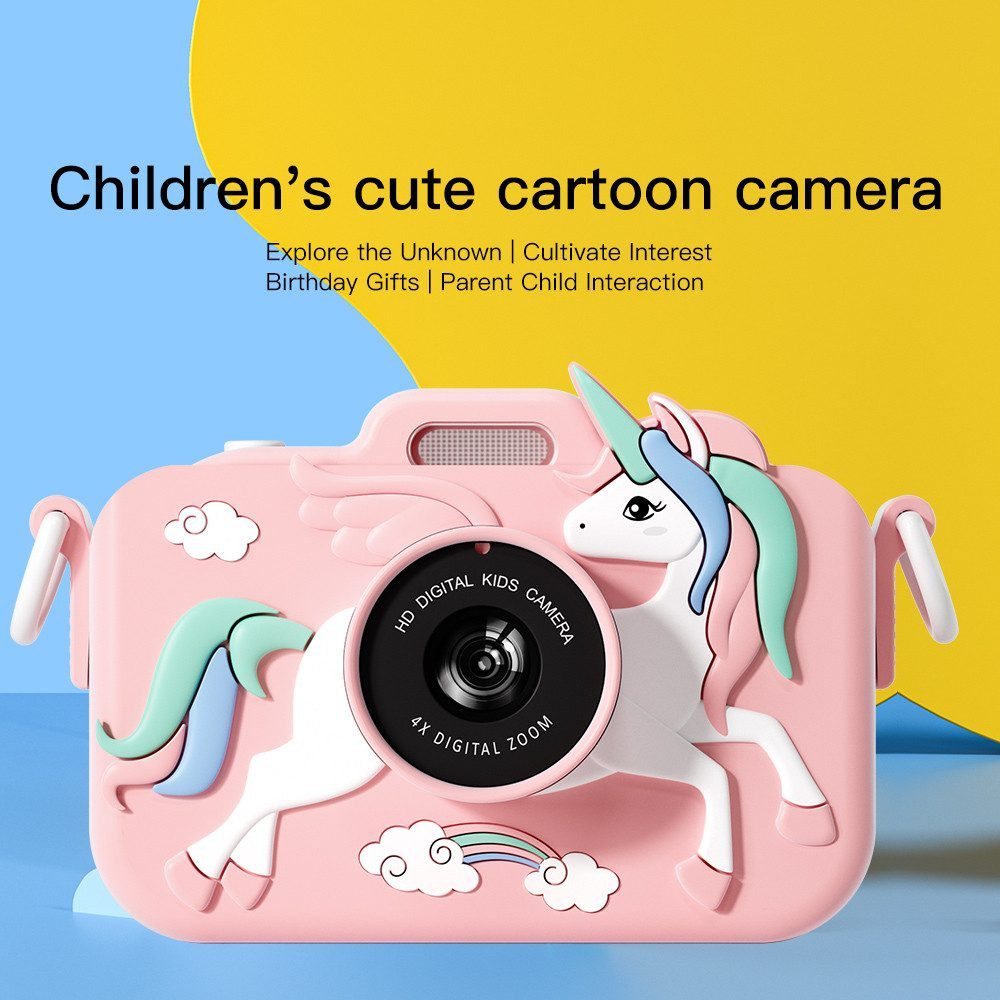 POPOLIC Kinderkamera 1080P 2,0-Zoll-Bildschirm Kamera Kinder mit 64GB-Karte Kinderkamera (8x opt. Zoom, inkl. Selfie Digitalkamera Kinder Fotoapparat Kinder, für 3-12 Jahre Jungen und Mädchen Weihnachten Spielzeug)