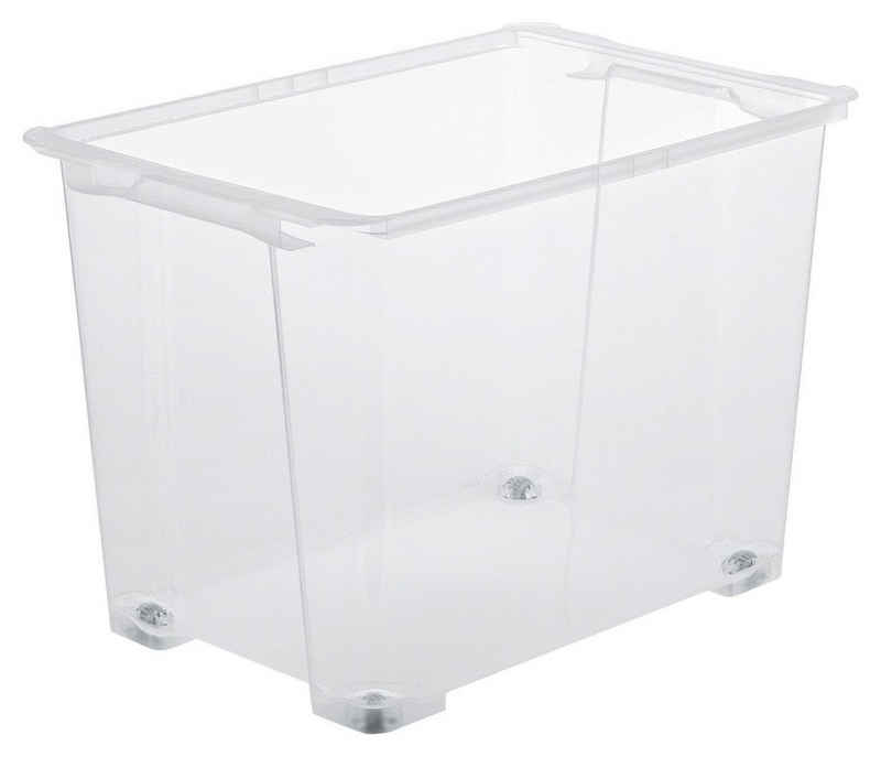 ROTHO Aufbewahrungsbox EVO EASY, Transparent, Kunststoff, mit Rollen, (1 St), Fassungsvermögen 65 Liter