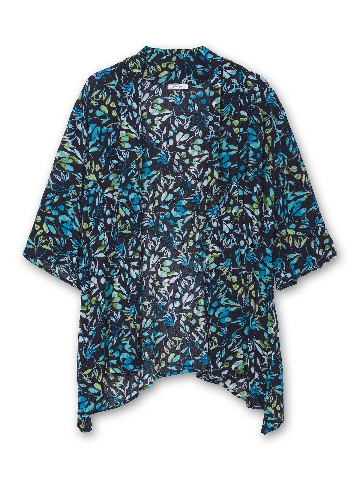 Sheego Longbluse Große Größen mit Blätterdruck, in Zipfelform